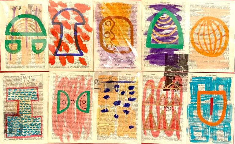  <i></noscript>GLYPHS (Encyclopedia Pages)</i>, 2017–21, by Cheryl R. Riley, offered by Deep Space Gallery