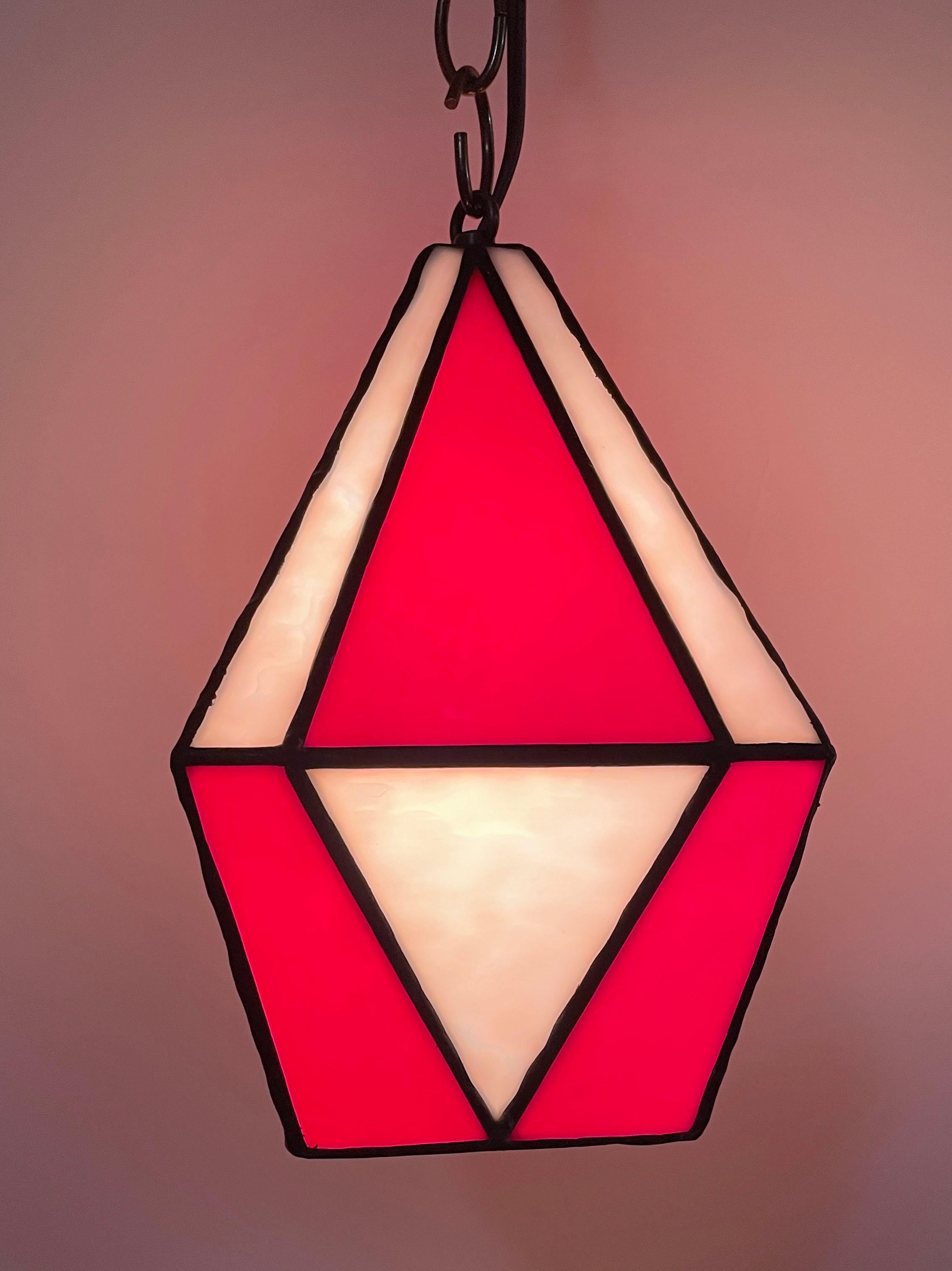 Red Checkerboard Lantern For Sale 2