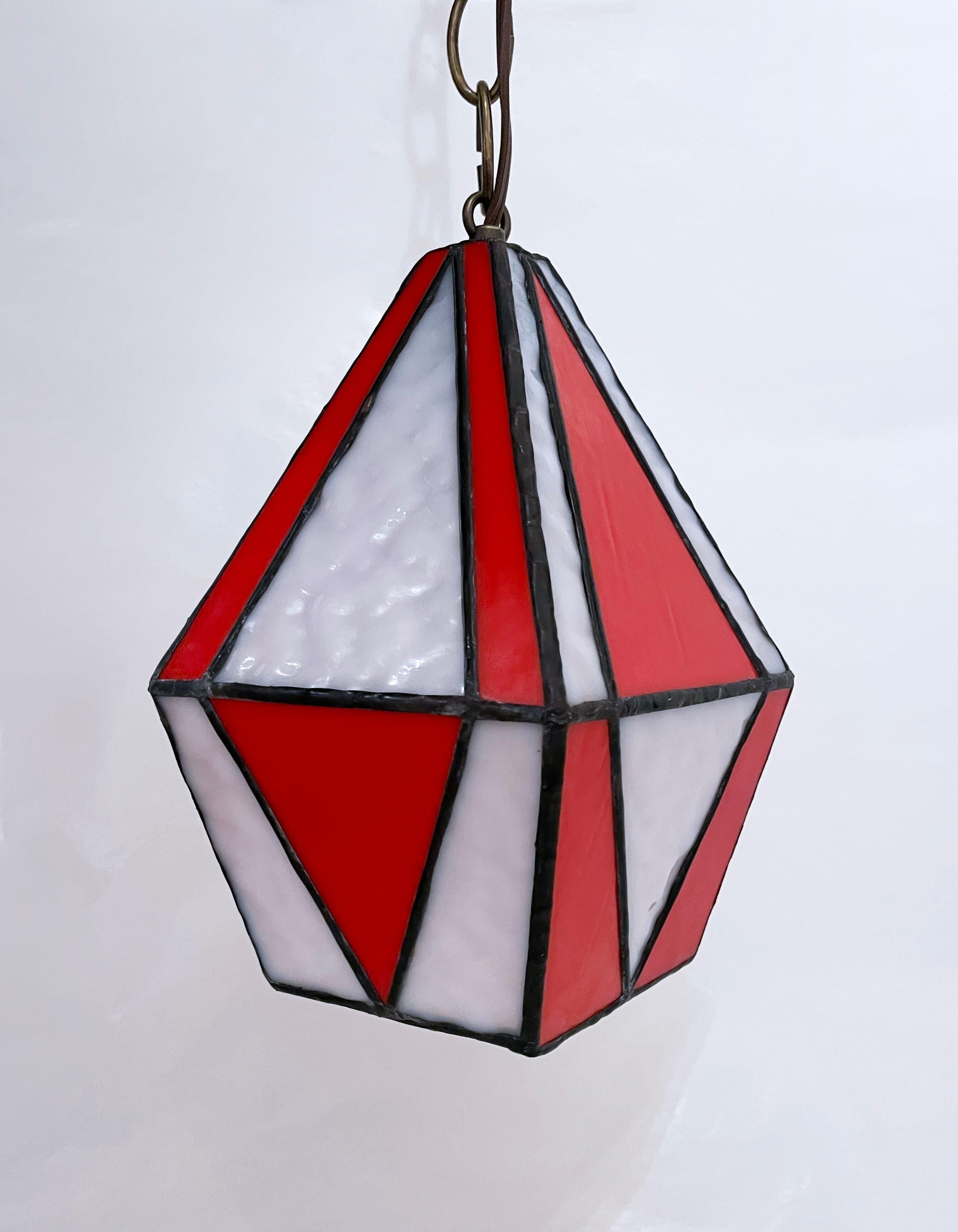 Red Checkerboard Lantern For Sale 4