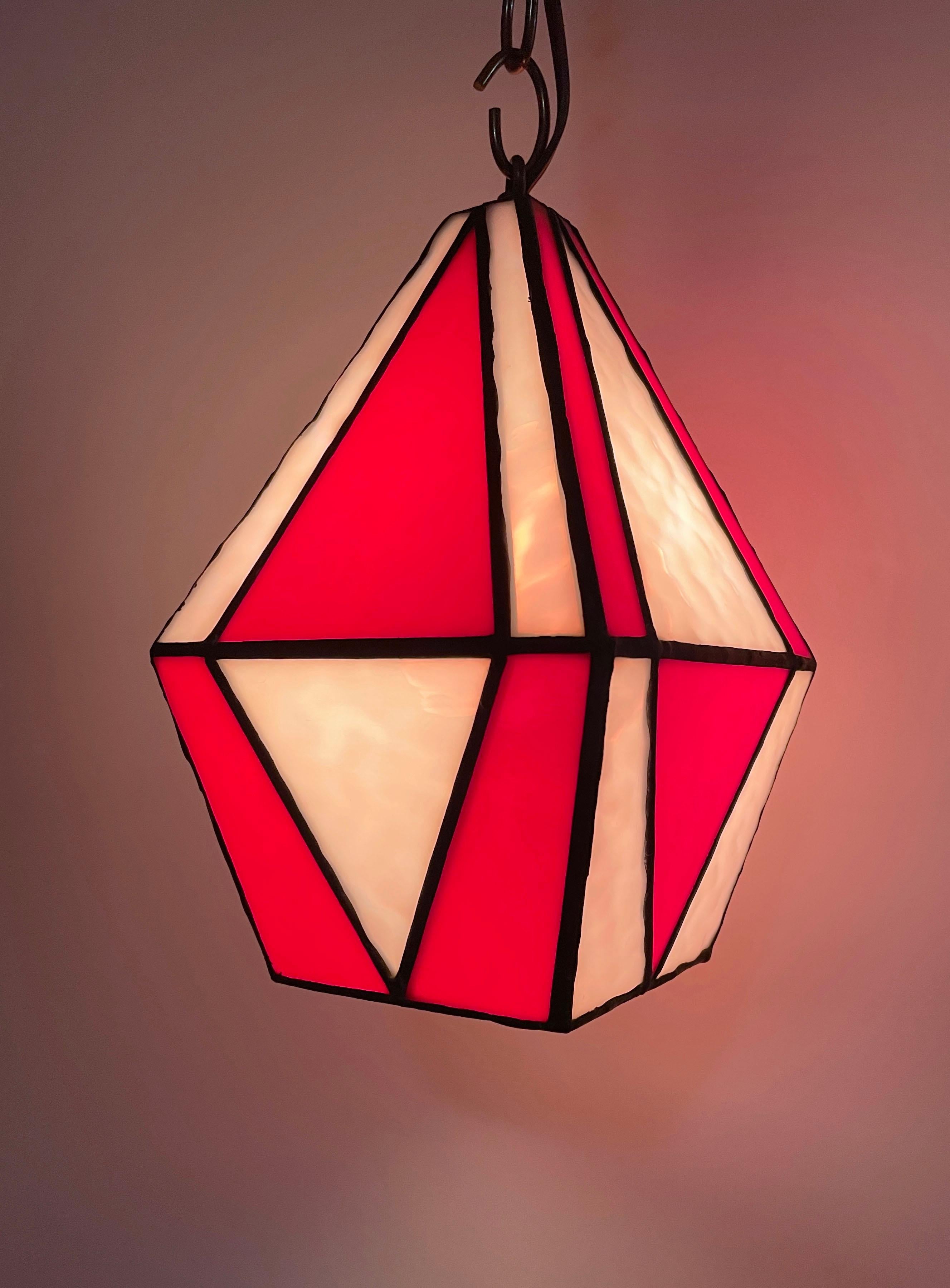 Red Checkerboard Lantern For Sale 3