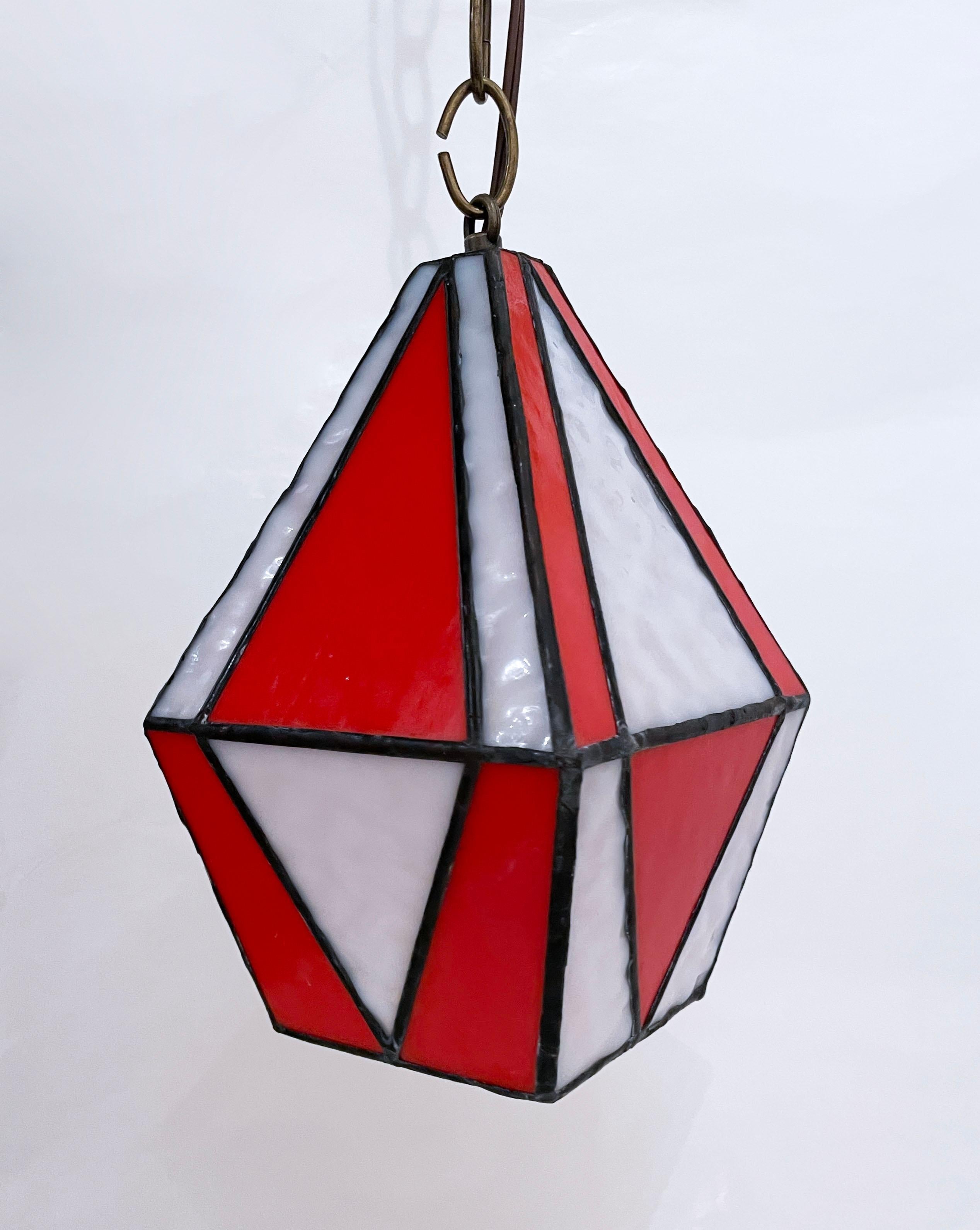 Red Checkerboard Lantern For Sale 8
