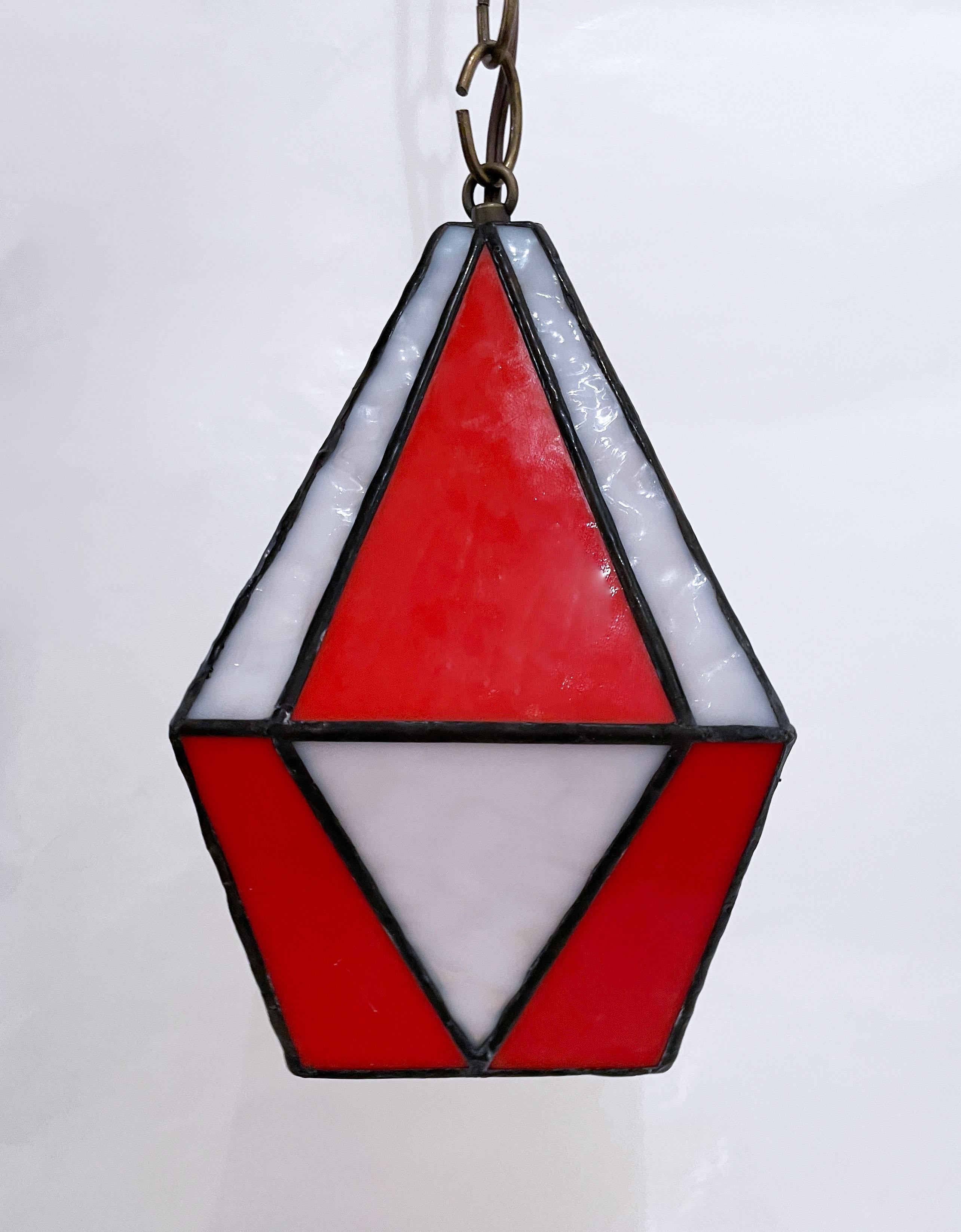 Red Checkerboard Lantern For Sale 9