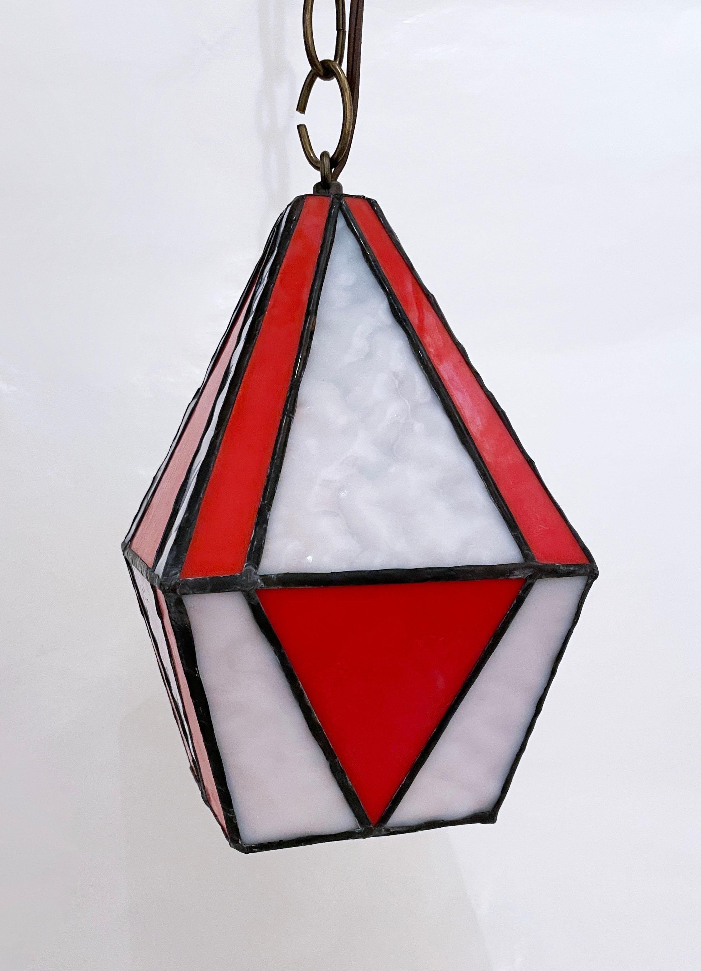 Red Checkerboard Lantern For Sale 6