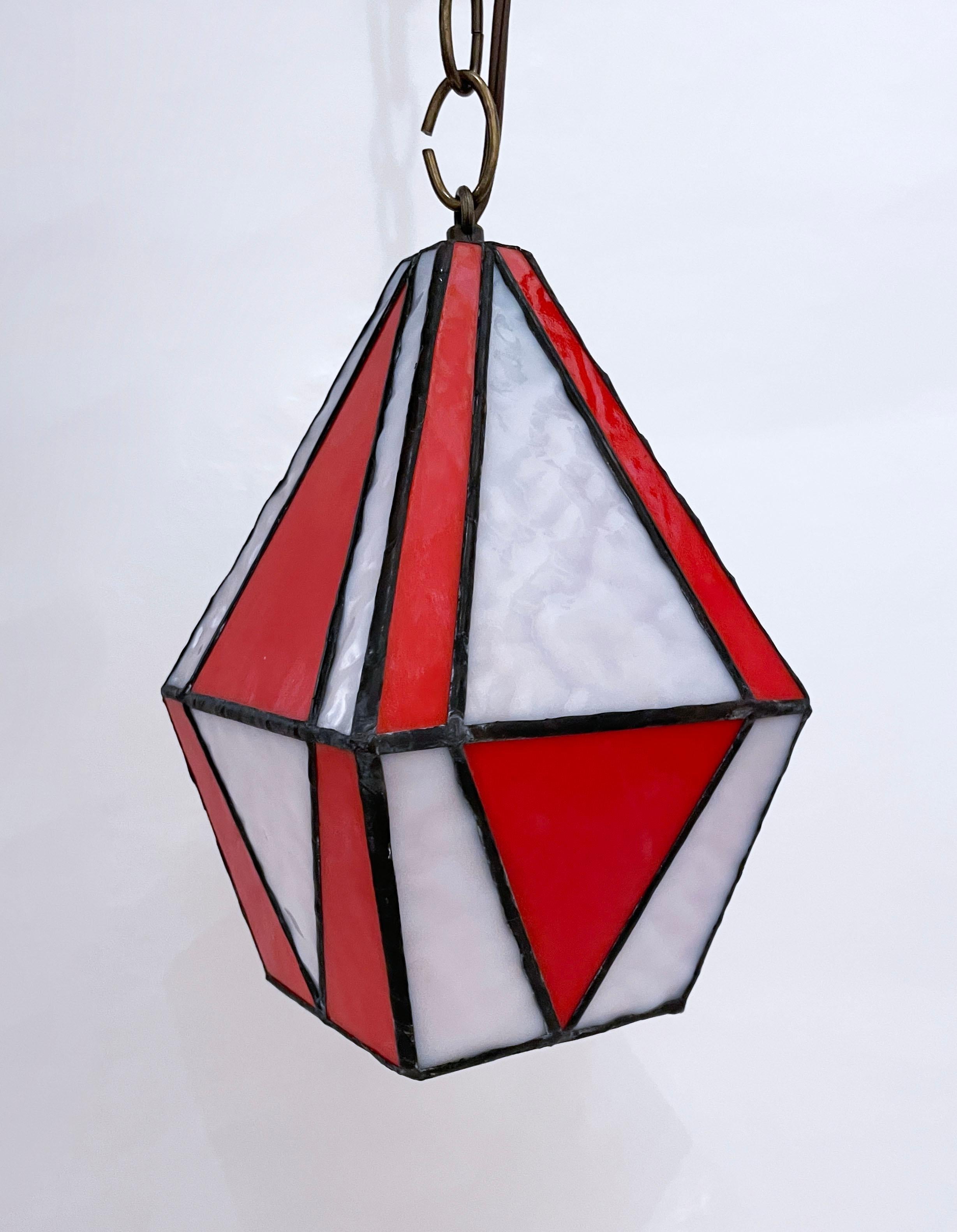 Red Checkerboard Lantern For Sale 7