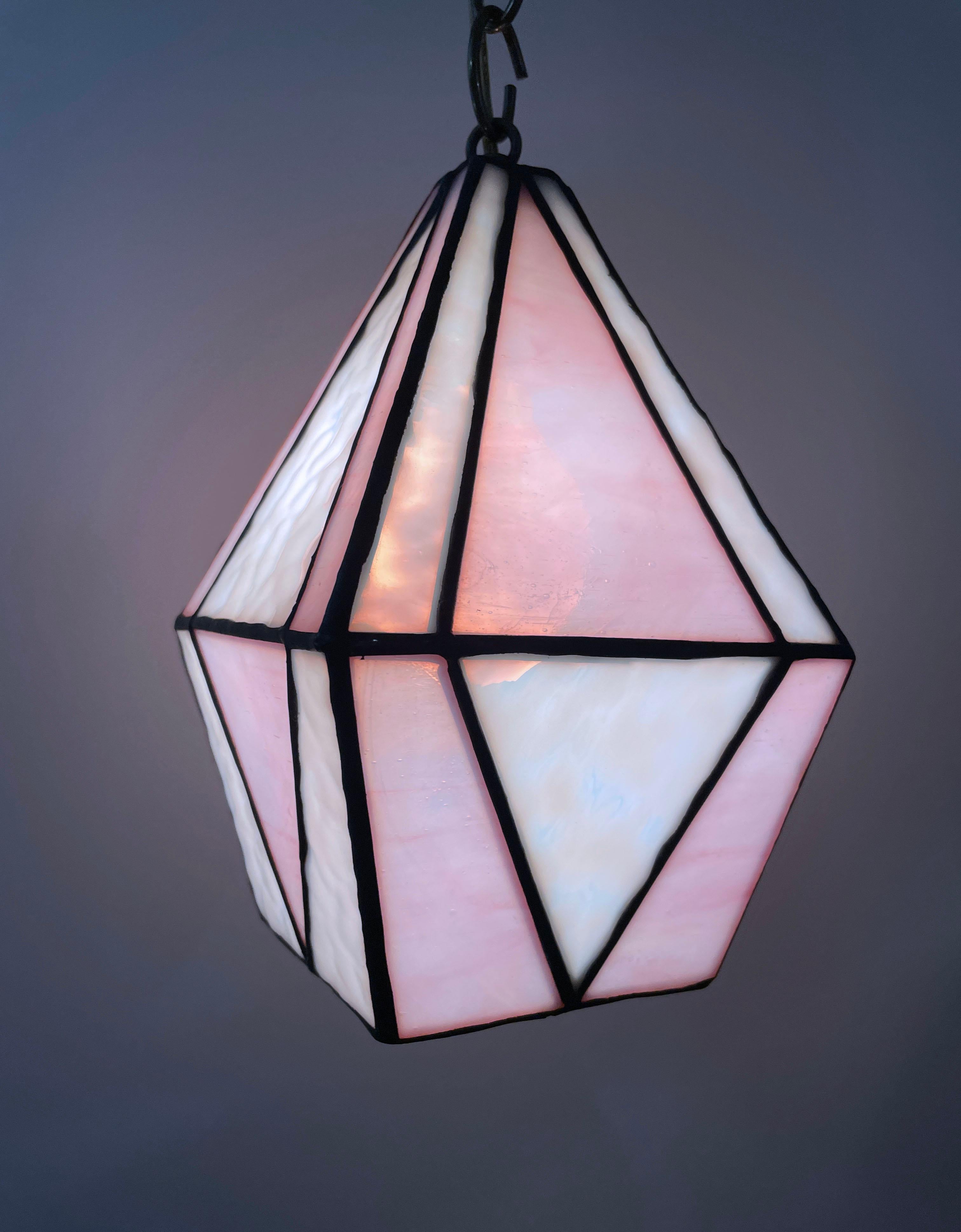 Pink Checkerboard Lantern - Contemporary Sculpture by TF Dutchman