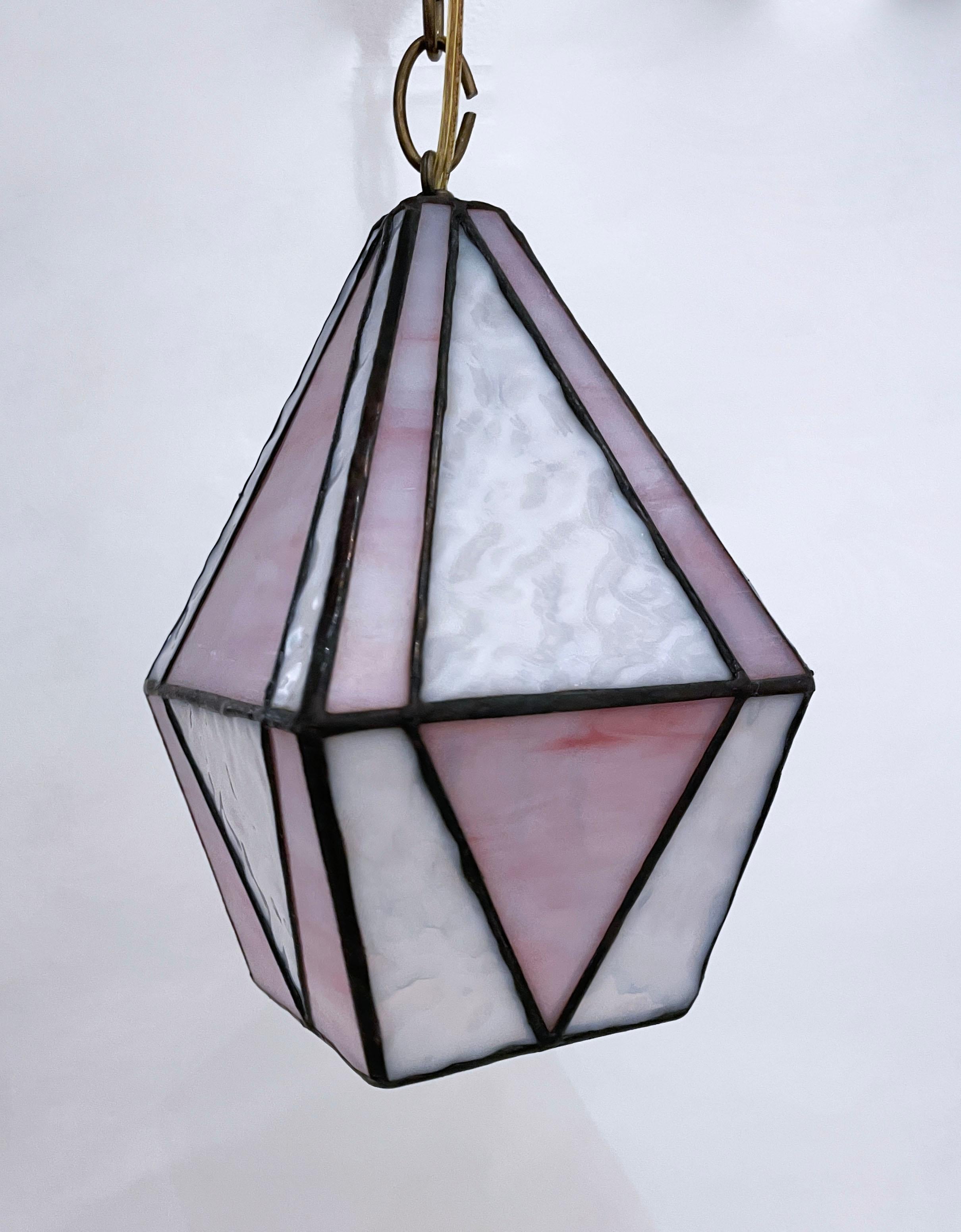 Pink Checkerboard Lantern For Sale 4