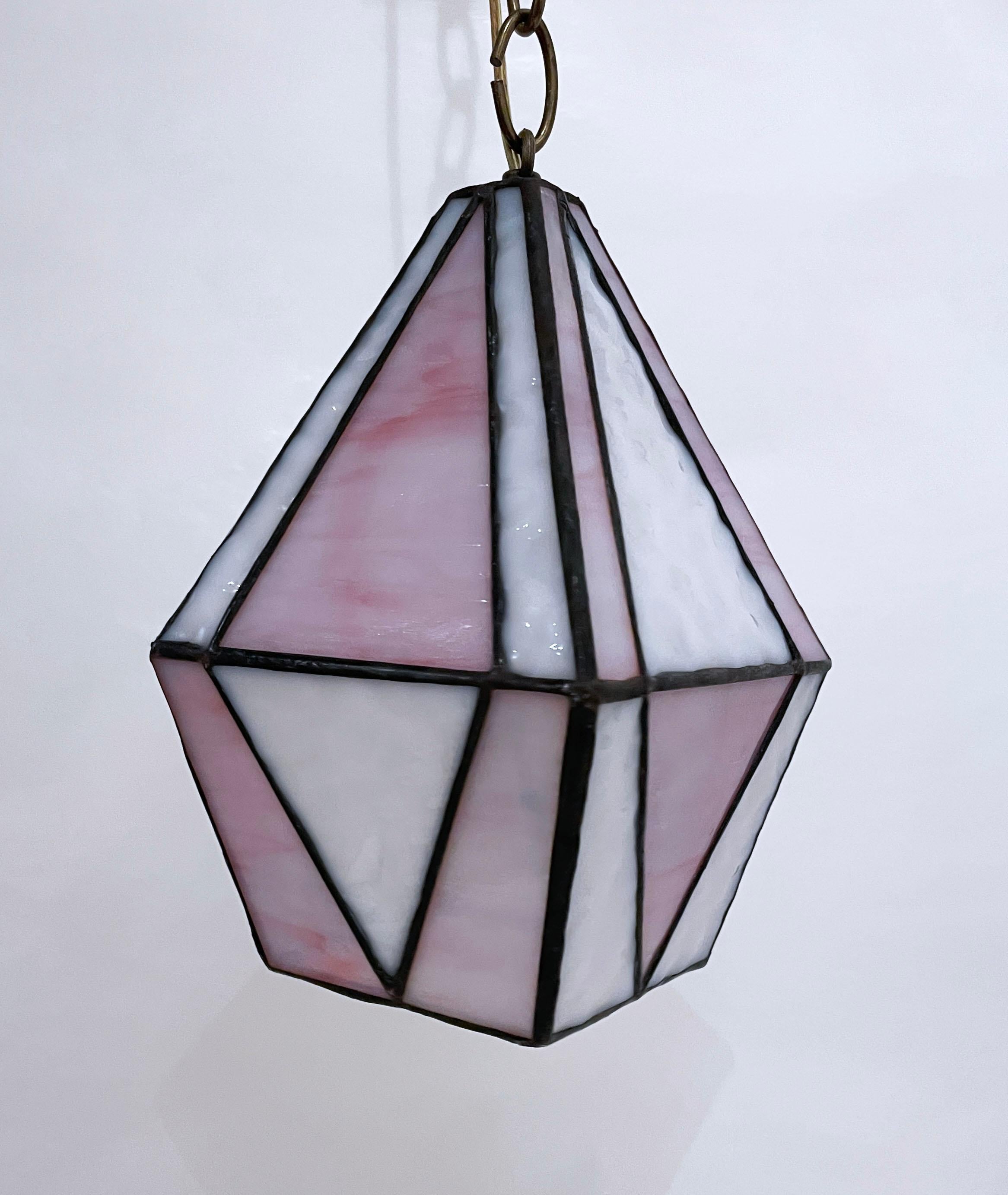 Pink Checkerboard Lantern For Sale 6