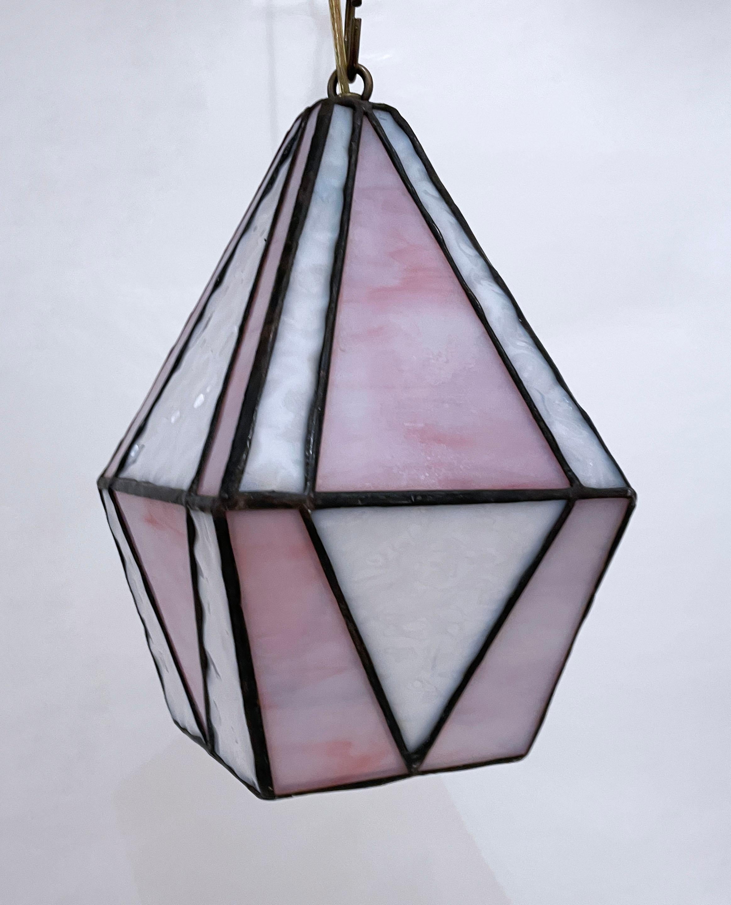 Pink Checkerboard Lantern For Sale 8