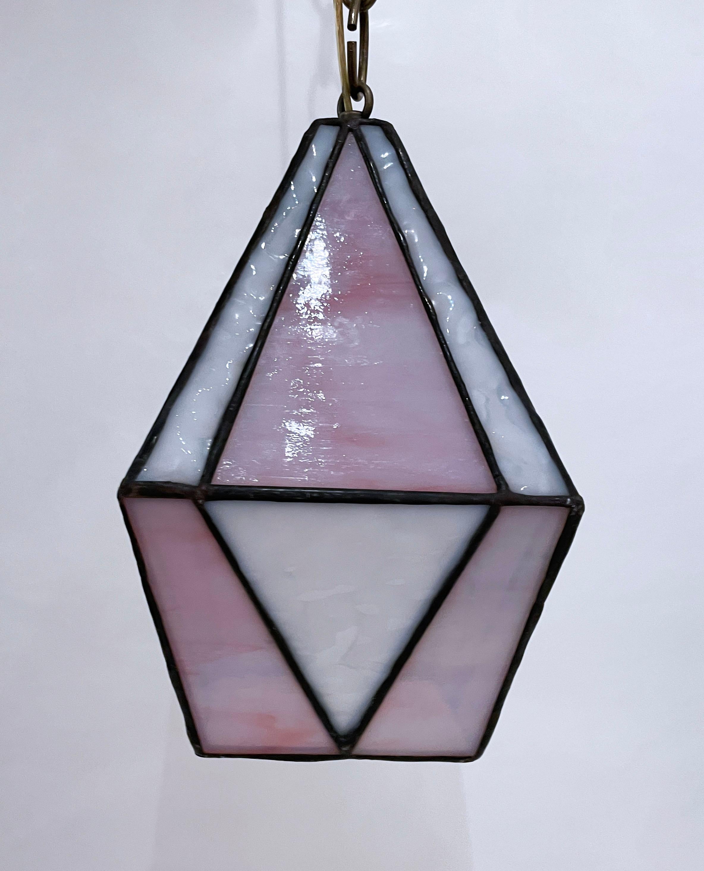 Pink Checkerboard Lantern For Sale 7