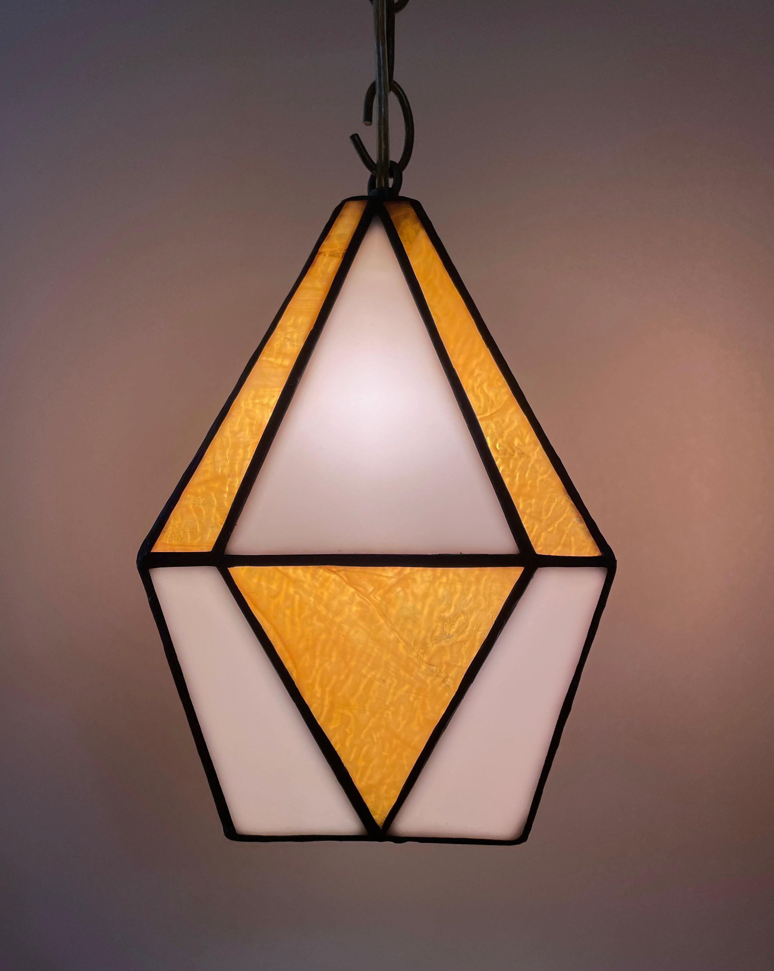 Gold Checkerboard Lantern - Gray Abstract Sculpture by TF Dutchman