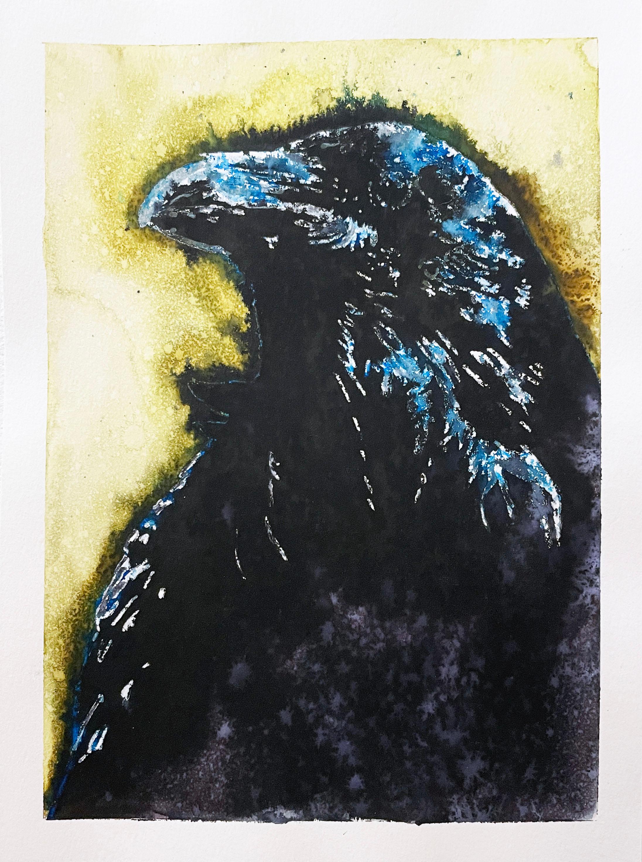 Rob Kaniuk Figurative Art – Schwarzer Crow (2021)