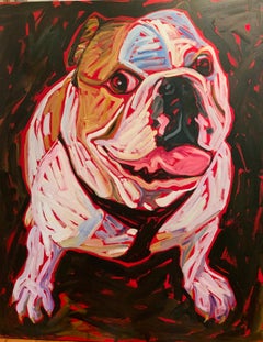  “Sniffer”   Lee Heinen Bull dog 48“ x 40“ Oil on canvas  $3500