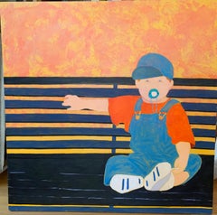 “Blue Boy"  Lee Heinen  Baby Boy on Bench 36" x 36"  oil on canvas $2400