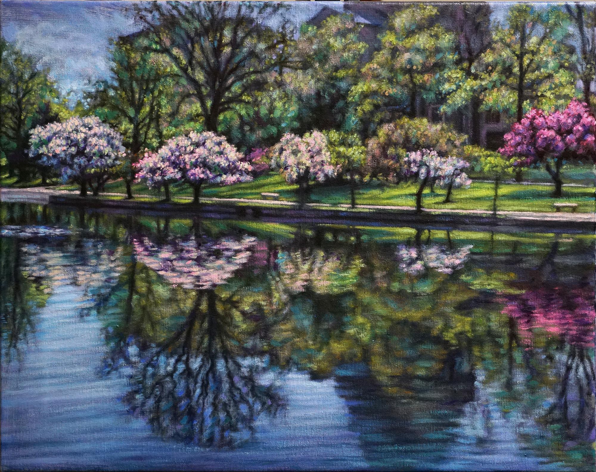 Eddie Mitchell Landscape Painting - A Restful Rejuvenation ( Wade Lagoon) 16" x 20 " Impressionism  In Stock