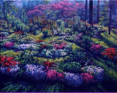 "When Sunshine Smiles"   Flower Garden Beautiful Impressionism Eddie Mitchell