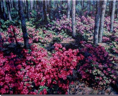 "A Fantastic Finale"  Impressionist Woodland Flower Impressionism Eddie Mitchell