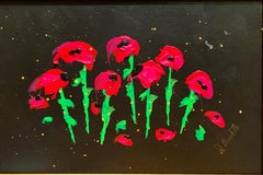 Red Poppies ( small) Patti Dibenedetto Acrylic w Gold Frame $2500