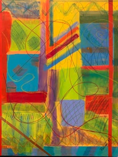 "Color War", Abstract Painting, 5' x 4",