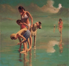 “ Collecting Shells “   David Ahlsted Oil on Canvas, 24 x 24”