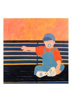  “Blue Boy"  Lee Heinen  Baby Boy on Bench 36" x 36"  oil on canvas $2400