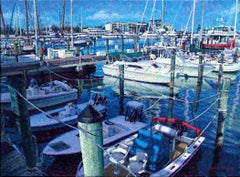 "A Bedazzling Blue Bliss"   Key West Marina Boats 18" x 24" oil on canvas 