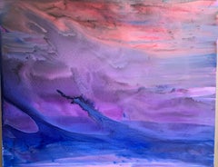 "Blue Storm"  Patti Dibenedetto  Ink Abstract painting 48" x 60" $6000 In Stock
