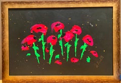 Red Poppies ( small) Patti Dibenedetto Acrylic w Gold Frame $2500