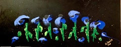 "Blue Poppies" Abstract Painting Flowers