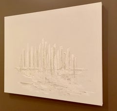 "City of Love"   White on White Acrylic Original Painting      $1900