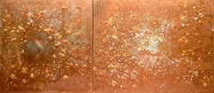 Cosmic Force (Creation 1)  Gold and Silver painting, 48" x 108",        2 panels