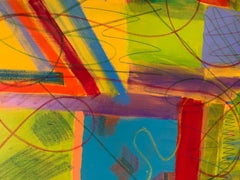 "Color War", Abstract Painting, 5' x 4",
