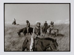 Vintage Hideoki, Horses in Montauk, Black & White, Photography, 1970, 16" x 20"