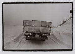 Hideoki, Black & White, Photography, Truck on Snowy Road, Japan, 1978, 16" x 20"
