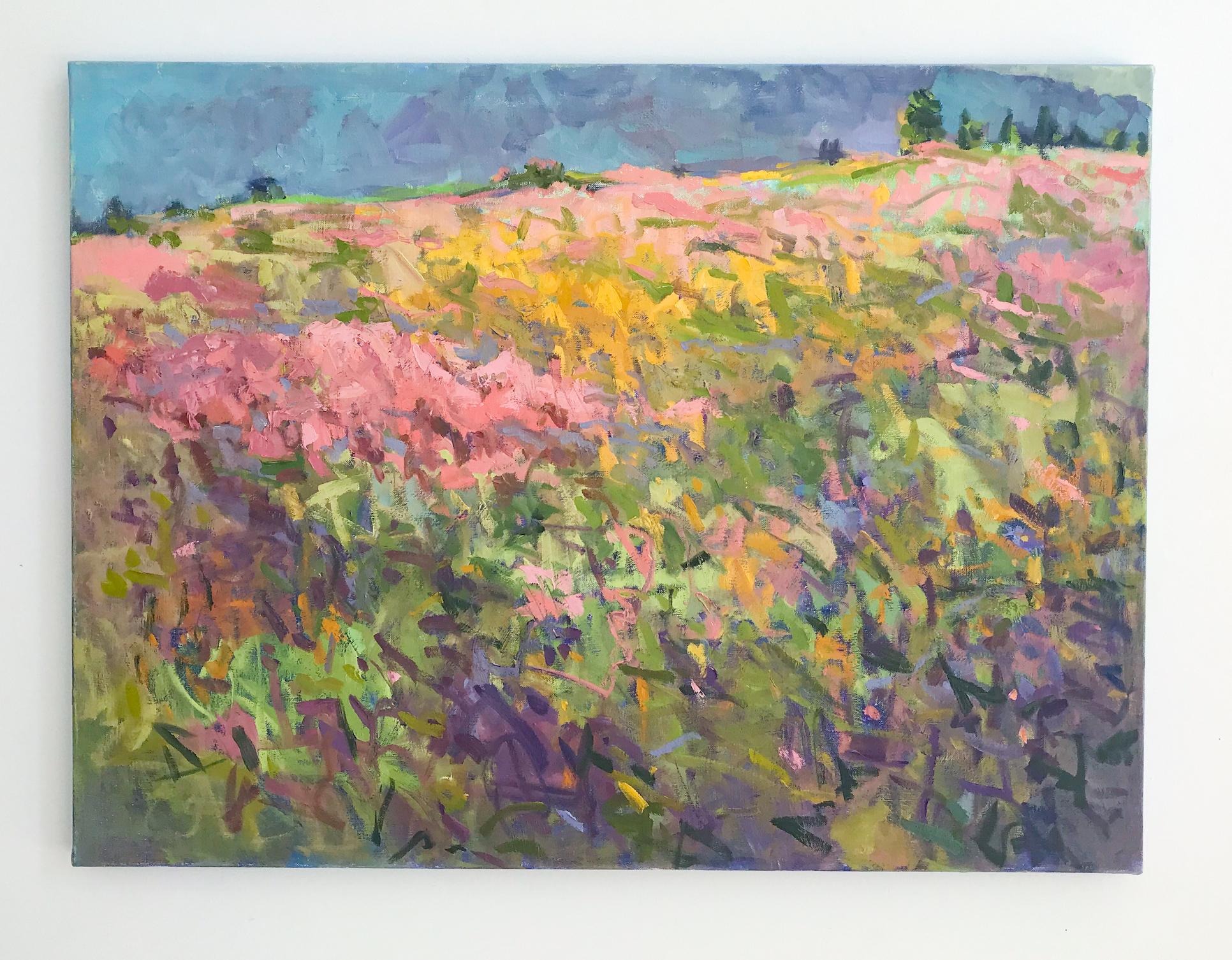 Pink Hill, Mountain - Painting by Priscilla Whitlock