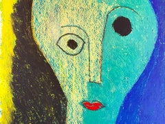 Woman in Blue and Green