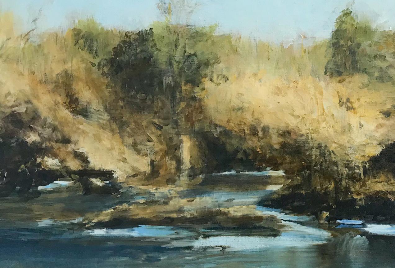 Ivy Creek from Garth Road - Realist Painting by Dean Dass
