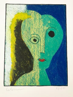 Woman in Blue and Green