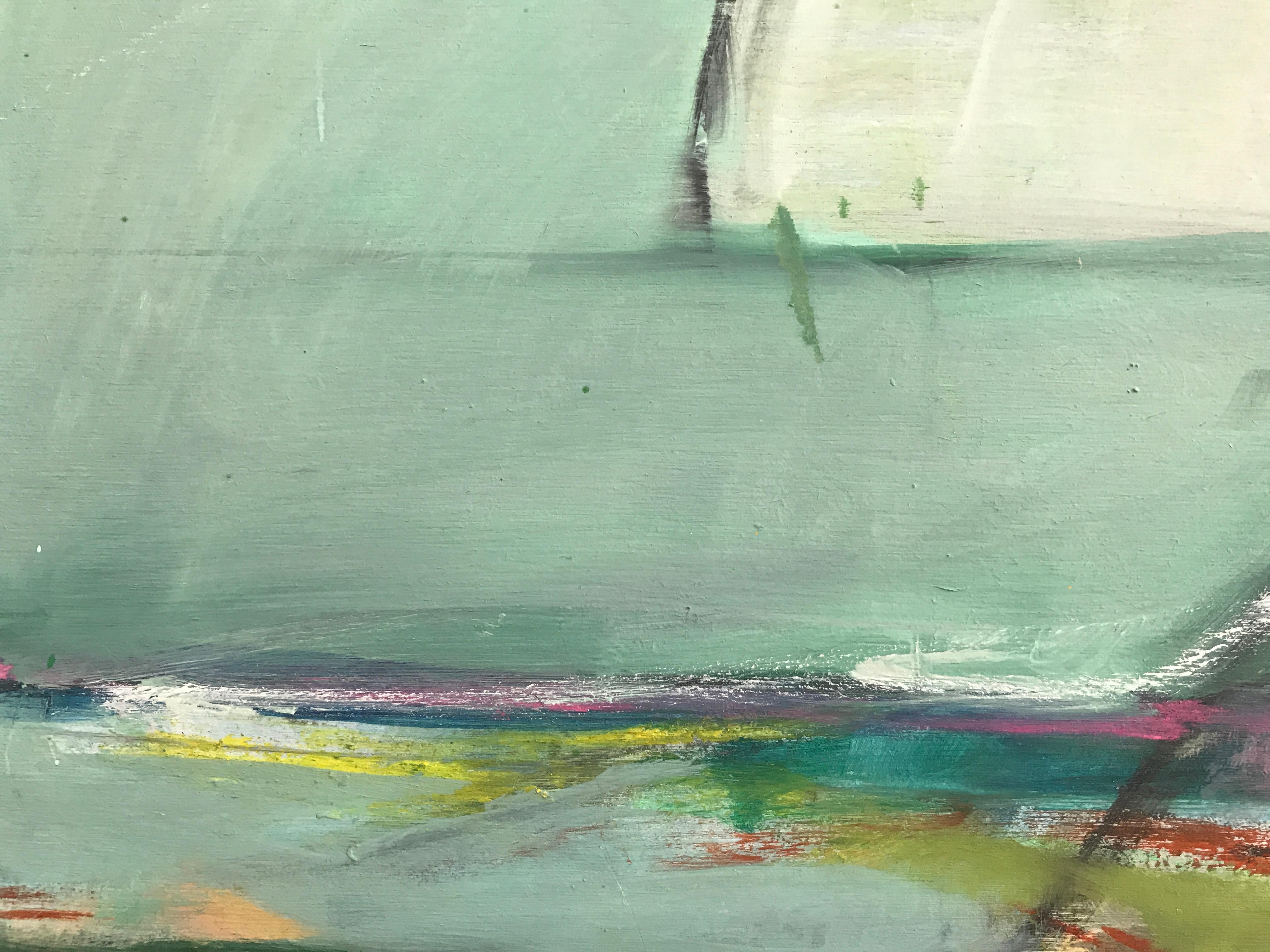 Rural Divisions - Abstract Painting by Cate West Zahl