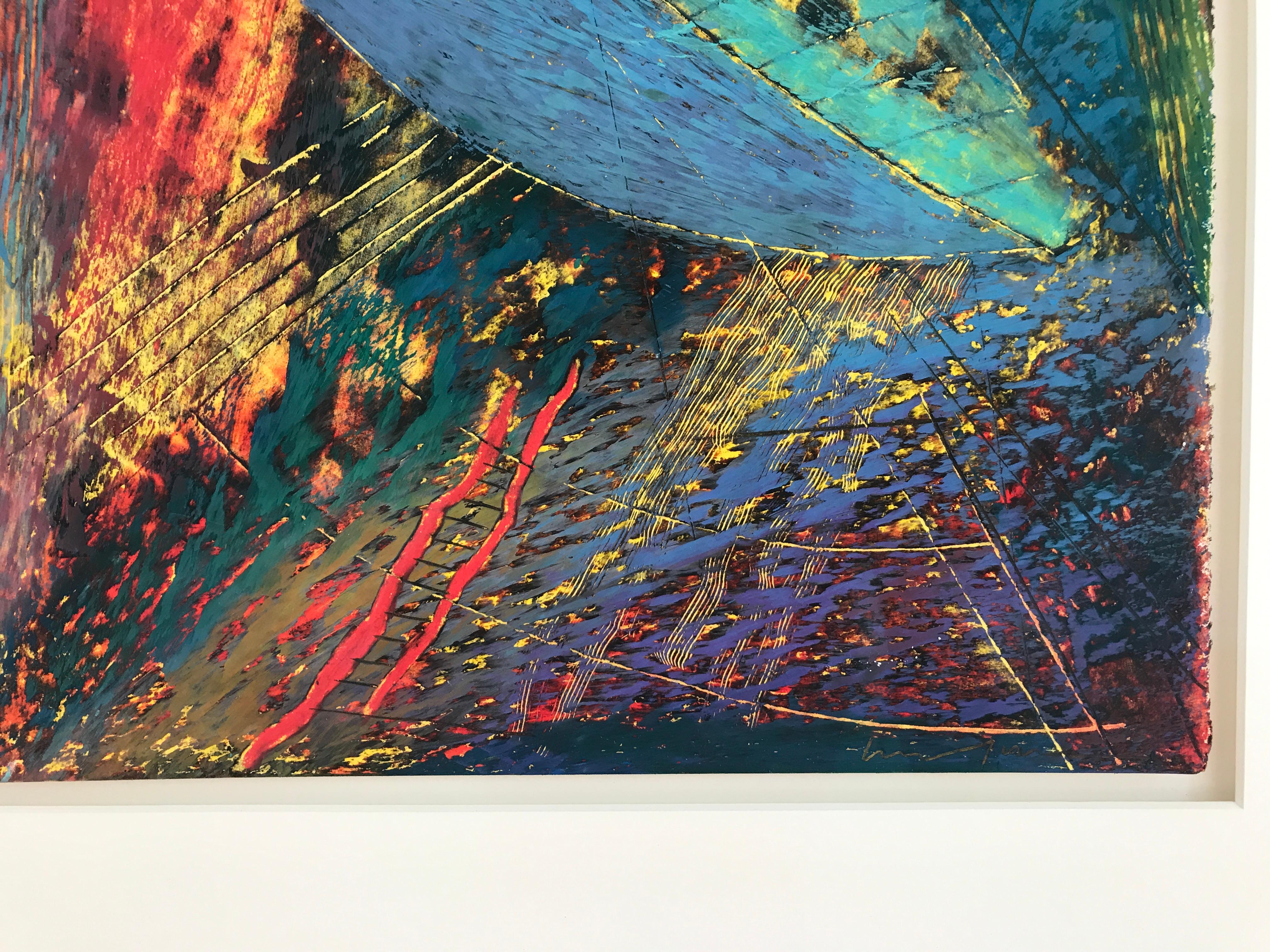 Herb Jackson merges the resonance of classical painting with the energy of Abstract Expressionism in his richly colored and textured abstractions. Jackson’s compositions have an organic look—suggesting, perhaps, cross-sections of geological strata