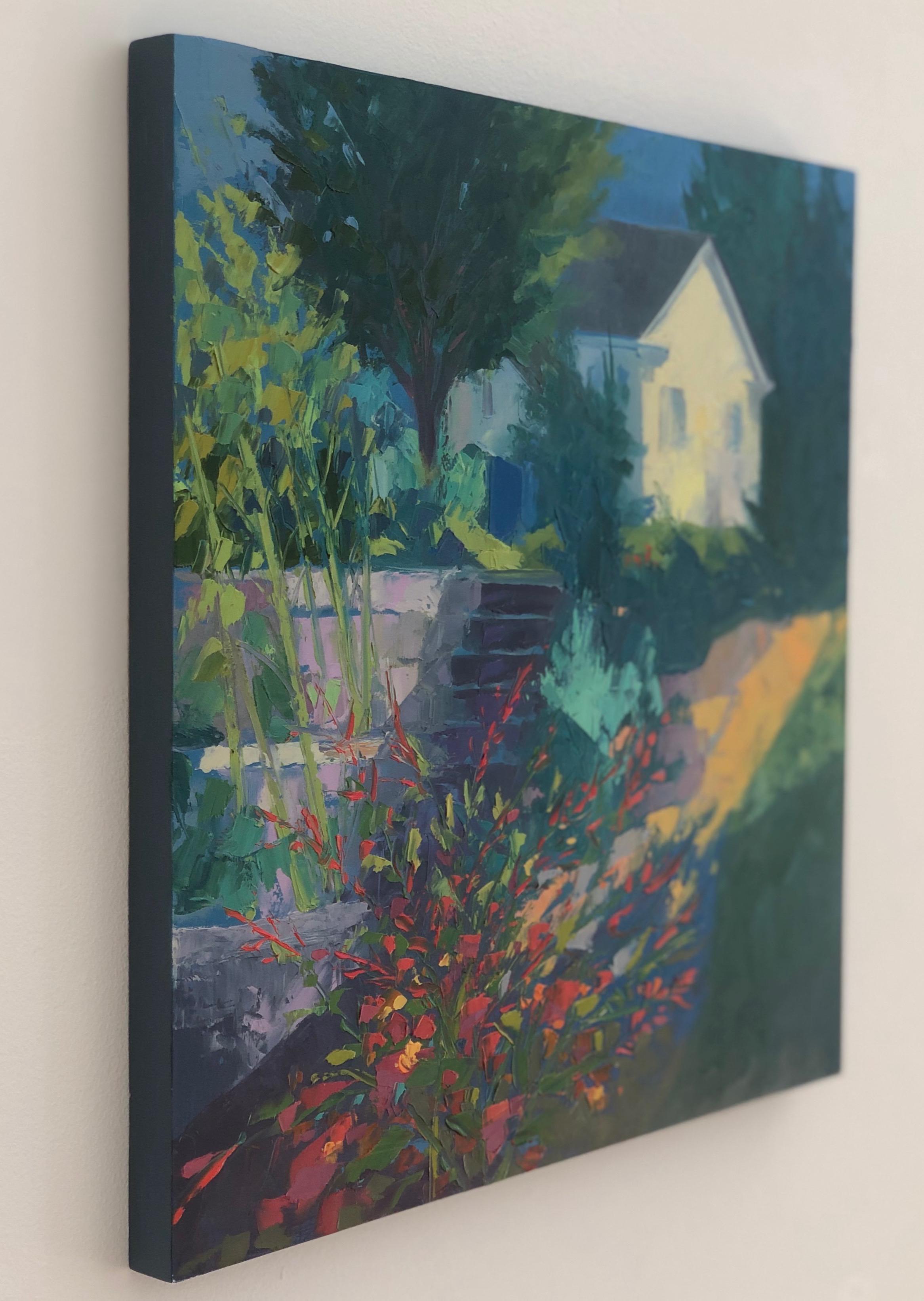 Early Fall Garden  - Painting by Laura Wooten