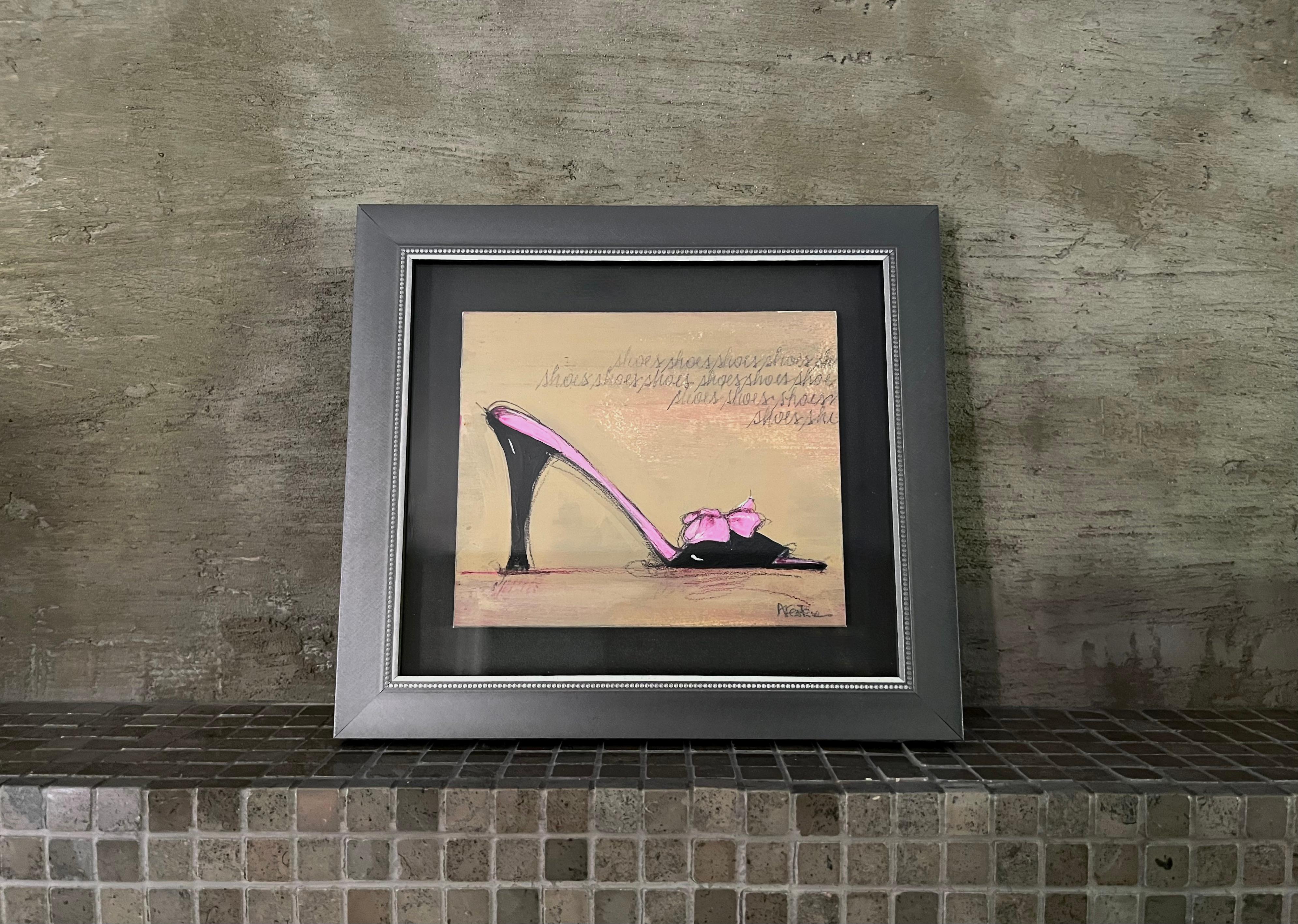 I Love Shoes - 6 (8.25”x9.25”, framed, part of series) - Contemporary Art by Andrea Stajan-Ferkul
