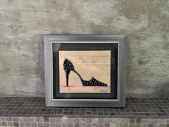 I Love Shoes - 5 (8.25”x9.25”, framed, black, beige, pink, part of series)