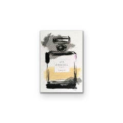 Omaggio a Chanel n. 5 - #2, 4 "x6", Arte originale, Profumo, Nero, Whiting, Giallo