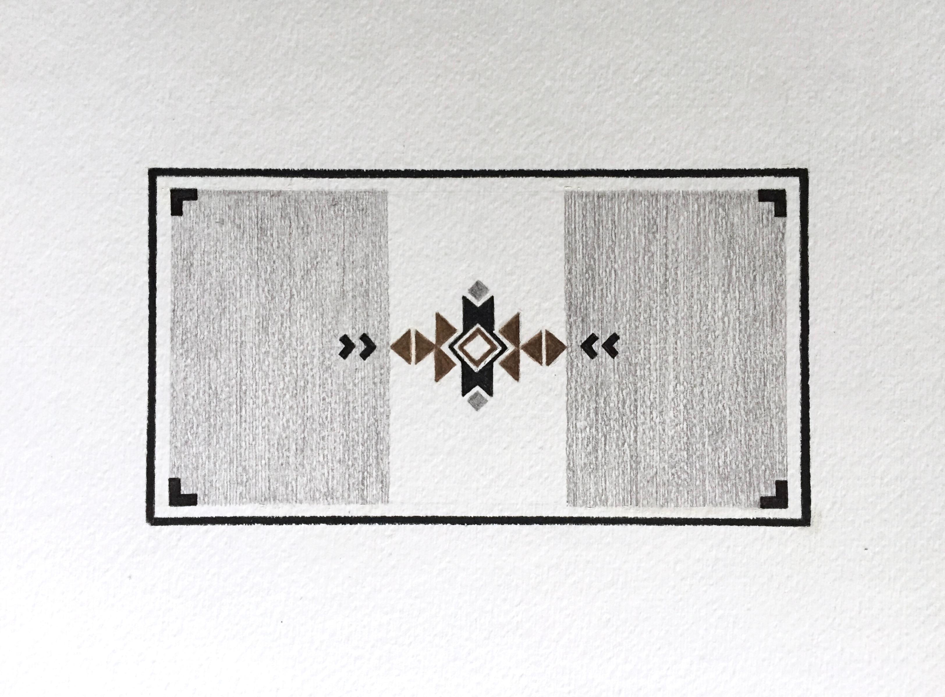 Magic Carpet Ride 4 (Navajo-inspiriert, geometrisches Design, Schwarz-Weiß-Kunstwerk) (Zeitgenössisch), Art, von Andrea Stajan-Ferkul