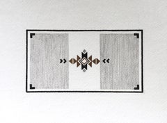 Magic Carpet Ride 4 (Navajo-inspiriert, geometrisches Design, Schwarz-Weiß-Kunstwerk)
