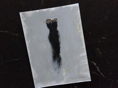 The Dressing Room 1, 5"x7", Black Leopard Print Dress Painting, Artwork On Paper