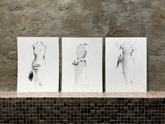 It's All In The Bag, 3 Original-Kunstwerke auf Papier, 8"x10" Jedes, Figurative Frauen