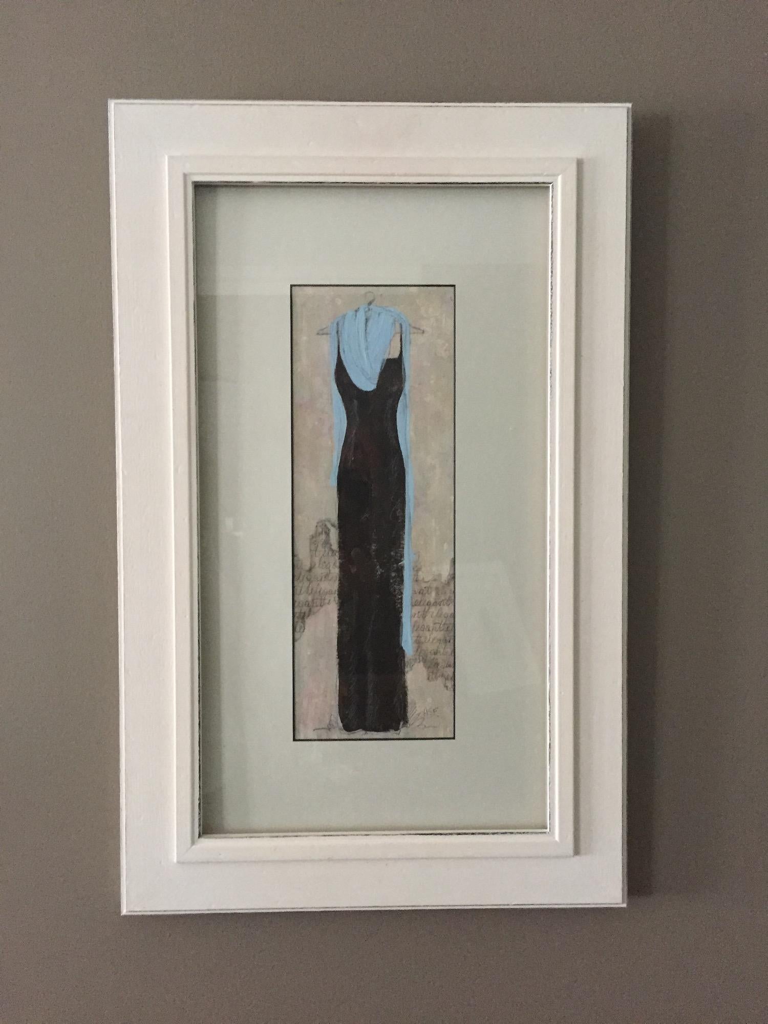 Andrea Stajan-Ferkul Figurative Art - Classy Evening - (15"x 23", Framed Dress Painting)