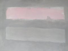 More Than Grey (Abstract 17) - 48"x36", Grey And Pink Modern Abstract Painting