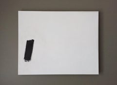 All In One - (Abstract #16) - Minimal Painting,  Black, Off White
